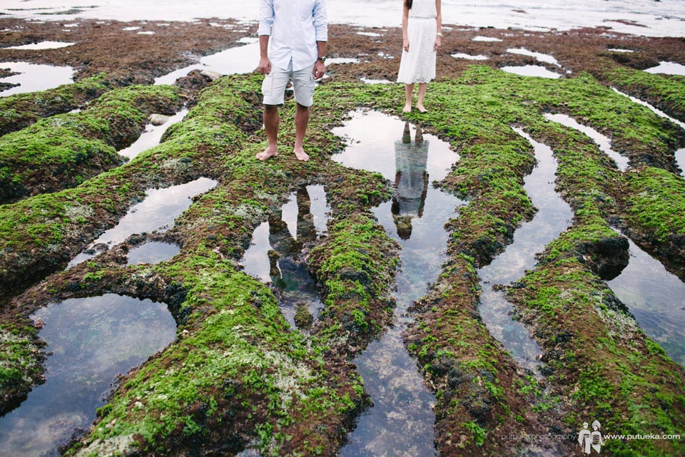 Reflection of you and me on low tide