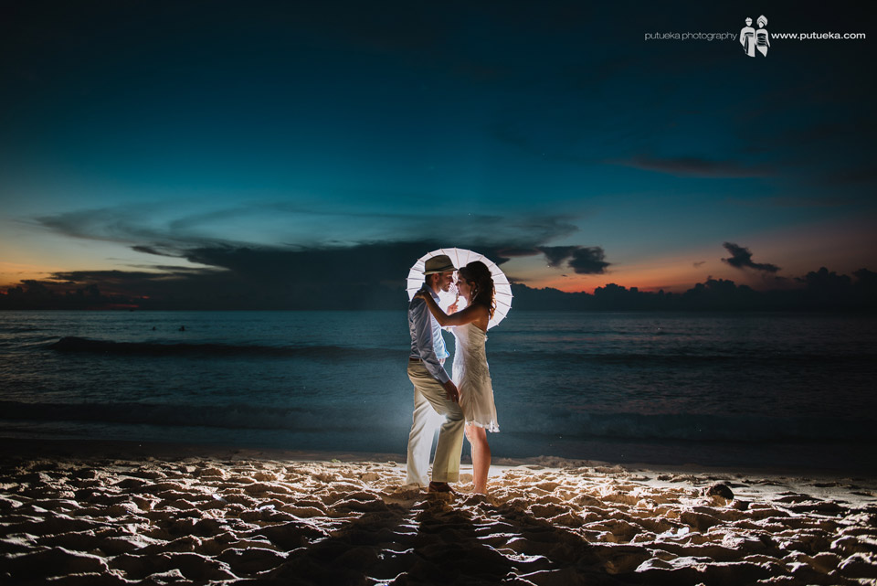 Bali wedding photography session after sunset