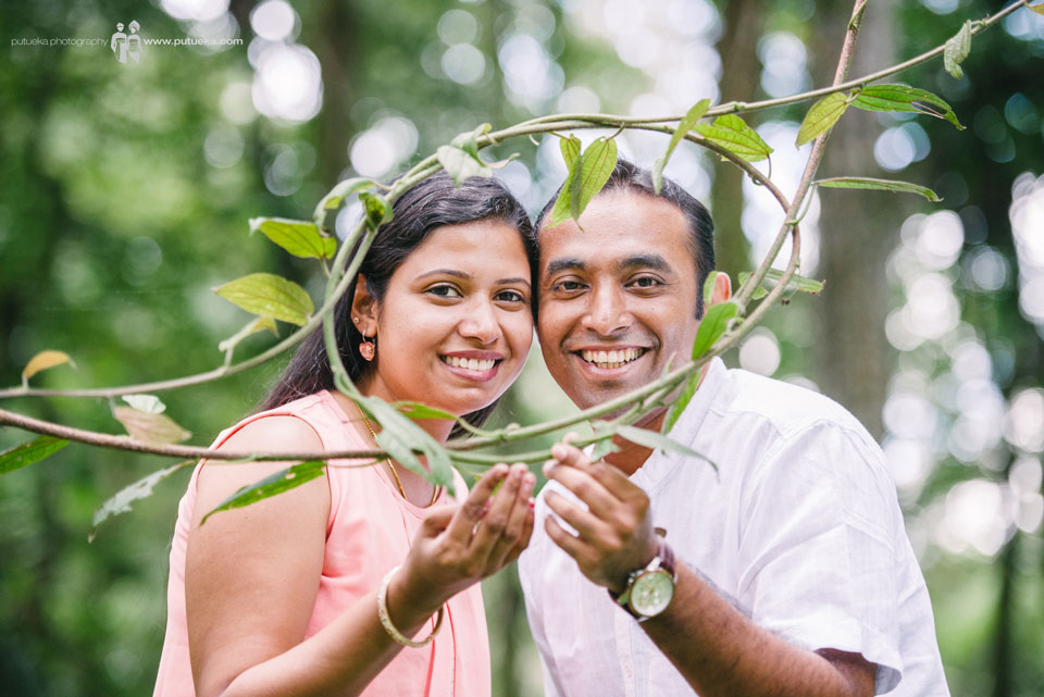 Lovely newlywed Rahul and Renjini at Bali Botanical Garden